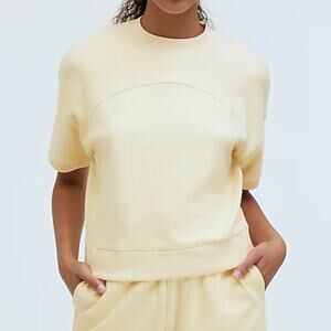 Madewell Top Womens XL Yellow Ribbed Muscle Tee Crew Neck Botanical Dye